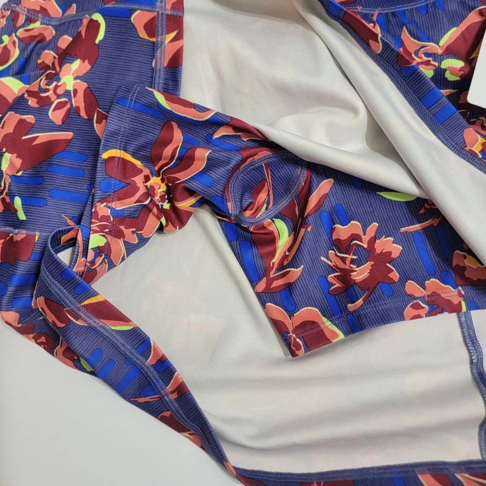 Athleta Salutation Stash 16.5 Skort‎ Floral Powervita Blue Purple Small NWT